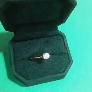 Elegant Gold Tone Ring With Cubic Zirconia